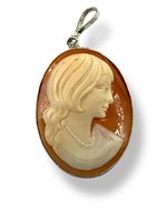 Pendant Mandile 1922 Woman Cammei  in Silver Conchiglia 2MCICM113